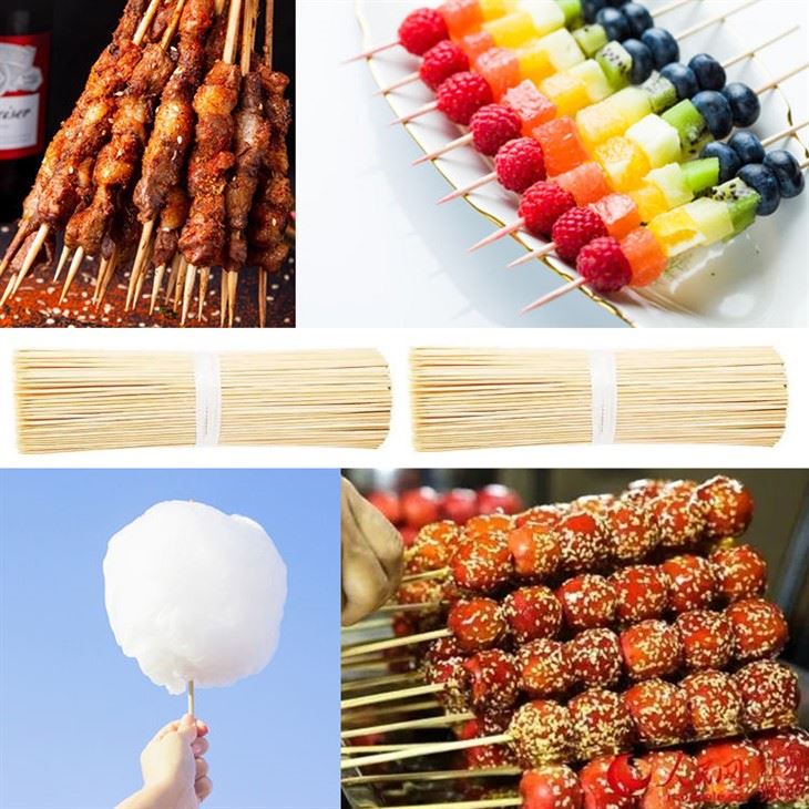 Estick 100% Biodegradable Wholesale Bulk Disposable Natural Bamboo Wooden Bamboo Bbq Skewers Sticks Marshmallow Stick